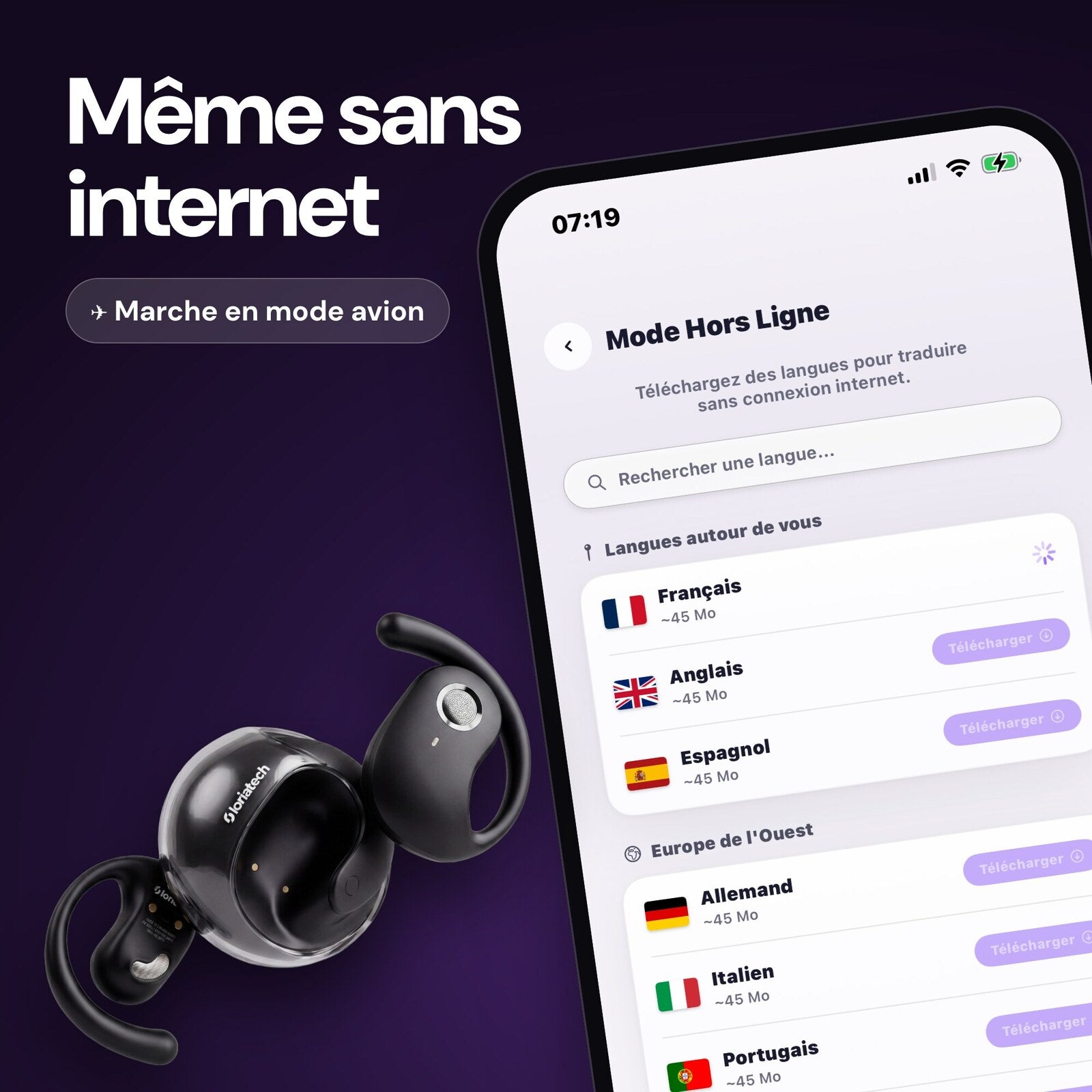La traduction fonctionne même sans internet, en mode avion