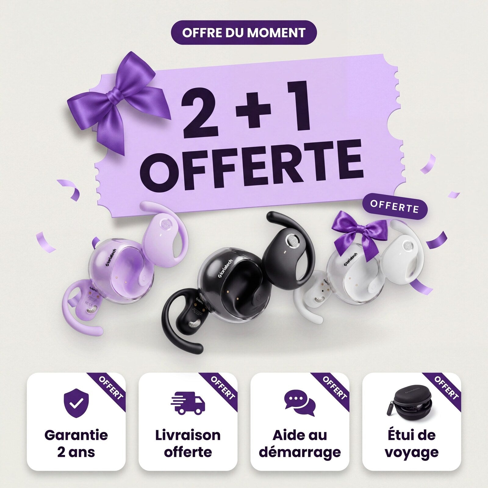 2 paires achetées, la 3e offerte, avec 4 cadeaux