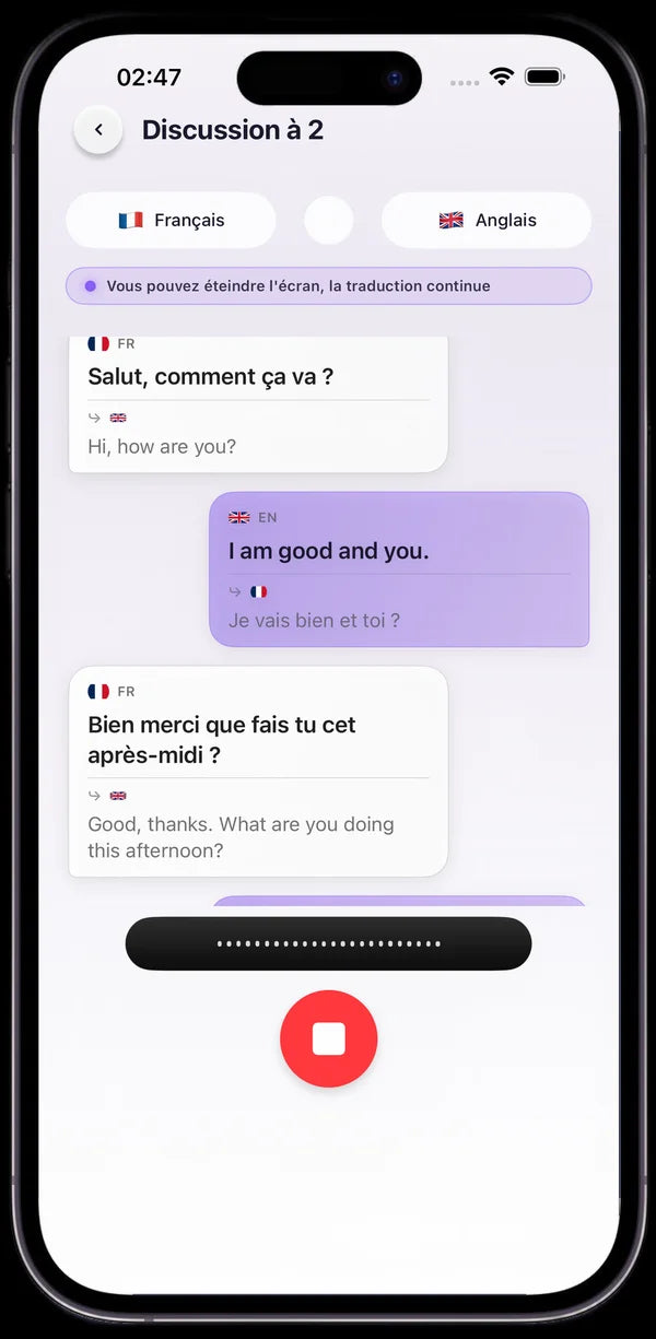 Application Loriatech — Discussion à 2